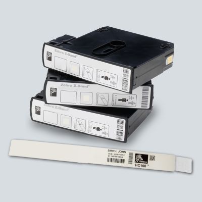 Zebra Z-Band Direct Wristband Bianco