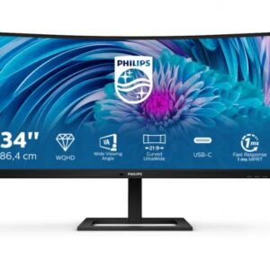 Philips E Line 346E2CUAE/00 Monitor PC 86,4 cm (34") 3440 x 1440 Pixel Wide Quad HD+ LCD Nero