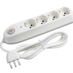 MULTIPRESA 4 SCHUKO/BIP+INTER+SALVAF BIANCO