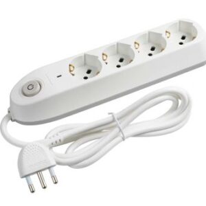 MULTIPRESA 4 SCHUKO/BIP+INTER+SALVAF BIANCO