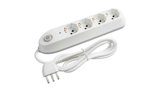MULTIPRESA 4 SCHUKO/BIP+INTER+SALVAF BIANCO
