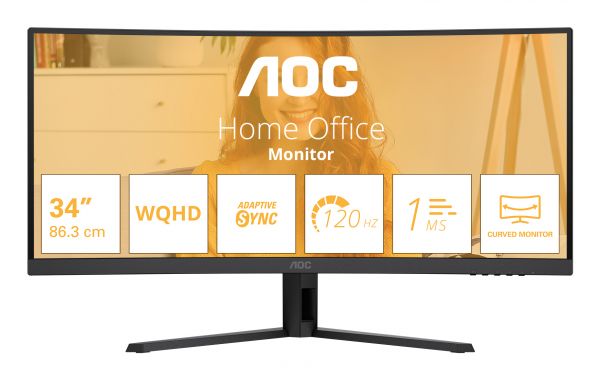 AOC B3 CU34B3E Monitor PC 86,4 cm (34") 3440 x 1440 Pixel Wide Quad HD LED Nero