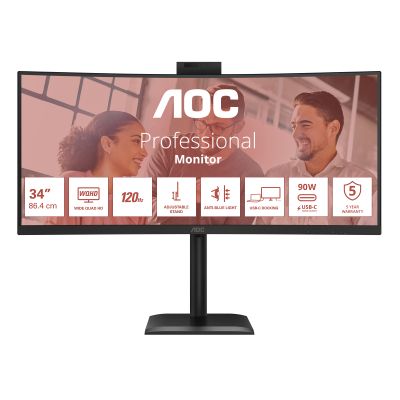 AOC CU34E4CW/75 Monitor PC 86,4 cm (34") 3440 x 1440 Pixel Nero