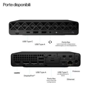 HP EliteDesk 8 Mini G1a Desktop Next Gen AI PC Wolf Pro Security Edition Copilot+ PC AMD Ryzen AI 5 340 32 GB DDR5-SDRAM 512 GB SSD Windows 11 Pro Mini PC
