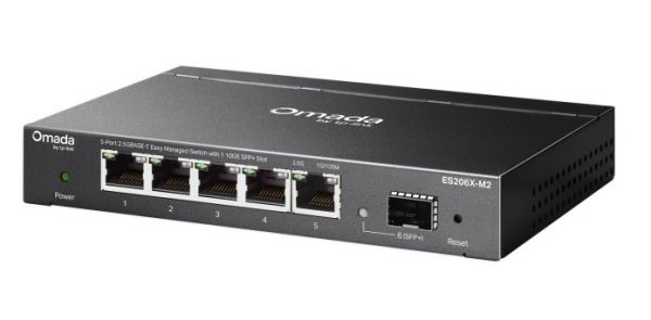 TP-Link Omada ES206X-M2 switch di rete Gestito L2 2.5G Ethernet (100/1000/2500) Montaggio da desktop/parete Nero