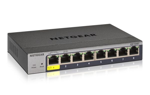 NETGEAR GS108T Gestito L2 Gigabit Ethernet (10/100/1000) Grigio