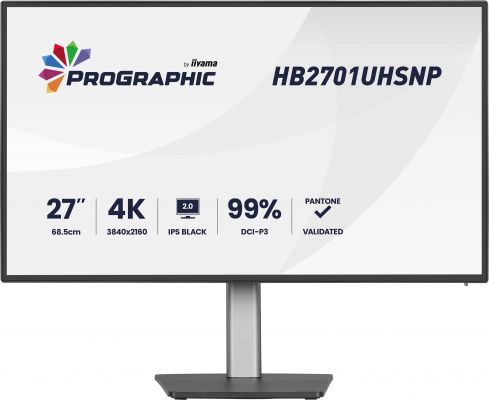 iiyama PROGRAPHIC HB2701UHSNP-B1 Monitor PC 68,6 cm (27") 3840 x 2160 Pixel 4K Ultra HD LCD Nero