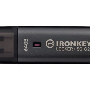 Kingston Technology IronKey 64GB Locker Plus 50 G2, FIPS 197, AES-256