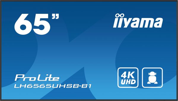 iiyama LH6565UHSB-B1 visualizzatore di messaggi Design chiosco 163,8 cm (64.5") LED Wi-Fi 800 cd/m² 4K Ultra HD Nero Processore integrato Android 11 24/7