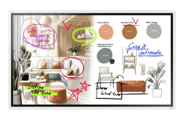 Samsung WM65FX lavagna interattiva 165,1 cm (65") 3840 x 2160 Pixel Touch screen Grigio, Bianco HDMI