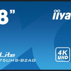 iiyama LH9875UHS-B2AG visualizzatore di messaggi Pannello piatto per segnaletica digitale 2,48 m (97.5") LED Wi-Fi 500 cd/m² 4K Ultra HD Nero Processore integrato Android 11 24/7