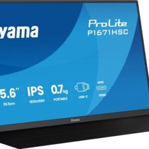 iiyama ProLite P1671HSC-B1 Monitor PC 39,6 cm (15.6") 1920 x 1080 Pixel Full HD LED Nero