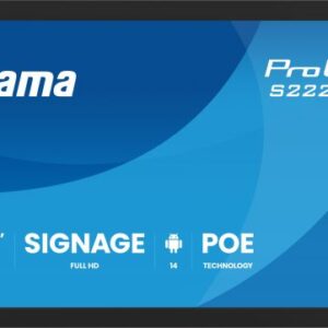 iiyama ProLite S2225AS-B1P Pannello piatto per segnaletica digitale 54,6 cm (21.5") LCD Wi-Fi 500 cd/m² Full HD Nero Processore integrato Android 24/7