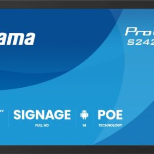 iiyama ProLite S2425AS-B1P Pannello piatto per segnaletica digitale 60,5 cm (23.8") LCD Wi-Fi 500 cd/m² Full HD Nero Processore integrato Android 24/7