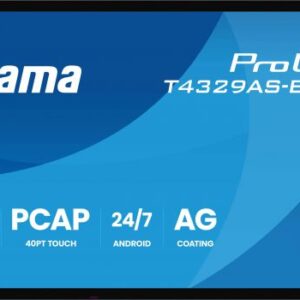 iiyama T4329AS-B1AG Monitor PC 108 cm (42.5") 3840 x 2160 Pixel 4K Ultra HD LED Touch screen Nero