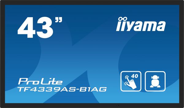iiyama TF4339AS-B1AG Monitor PC 108 cm (42.5") 3840 x 2160 Pixel 4K Ultra HD LED Touch screen Nero