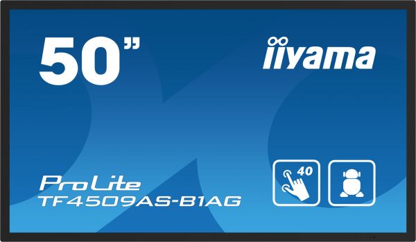 iiyama TF5039AS-B1AG Monitor PC 125,7 cm (49.5") 3840 x 2160 Pixel 4K Ultra HD LED Touch screen Nero