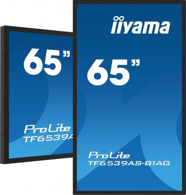 iiyama TF6539AS-B1AG visualizzatore di messaggi Design chiosco 163,8 cm (64.5") LED 435 cd/m² 4K Ultra HD Nero Touch screen Processore integrato Android 11 24/7