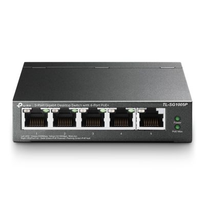 TP-Link TL-SG1005P Non gestito Gigabit Ethernet (10/100/1000) Supporto Power over Ethernet (PoE) Nero