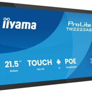 iiyama TW2223AS-B3P visualizzatore di messaggi Pannello piatto interattivo 54,6 cm (21.5") Wi-Fi 450 cd/m² Full HD Nero Touch screen Processore integrato Android 24/7