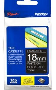 Brother TZE-345 nastro per etichettatrice Bianco su nero