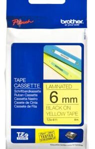 Brother TZE-611 nastro per etichettatrice Nero su giallo