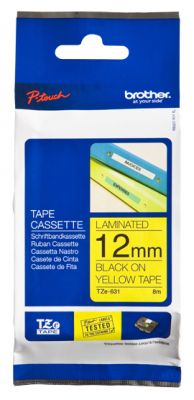 Brother TZE-631 nastro per etichettatrice Nero su giallo