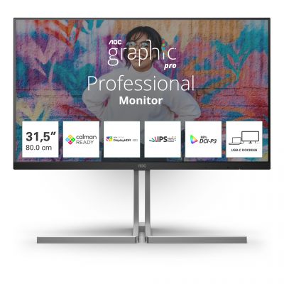 AOC U3 U32U3CV Monitor PC 80 cm (31.5") 3840 x 2160 Pixel 4K Ultra HD LCD Nero