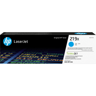HP Cartuccia toner originale ad alta capacità LaserJet 219X ciano