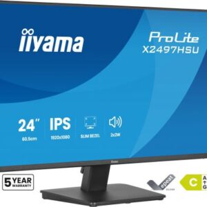 iiyama ProLite X2497HSU-B1 Monitor PC 60,5 cm (23.8") 1920 x 1080 Pixel Full HD LED Nero