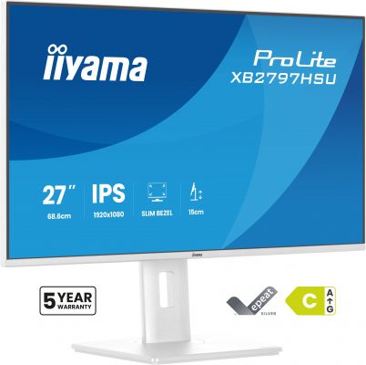 iiyama ProLite XB2797HSU-W1 Monitor PC 68,6 cm (27") 1920 x 1080 Pixel Full HD LED Bianco
