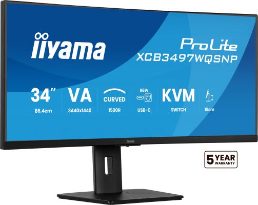 iiyama ProLite XCB3497WQSNP-B1 Monitor PC 86,4 cm (34") 3440 x 1440 Pixel UltraWide Quad HD LED Nero