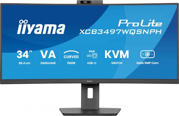 iiyama ProLite XCB3497WQSNPH-B1 Monitor PC 86,4 cm (34") 3440 x 1440 Pixel UltraWide Quad HD LED Nero